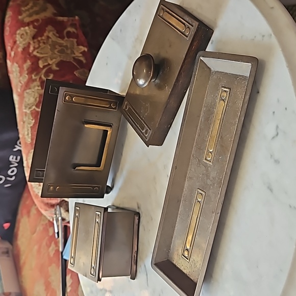 2/250  Bradley & Hubbard 4 Piece antique Neoclassic Bronze Desk Set 1910s - Picture 12 of 12